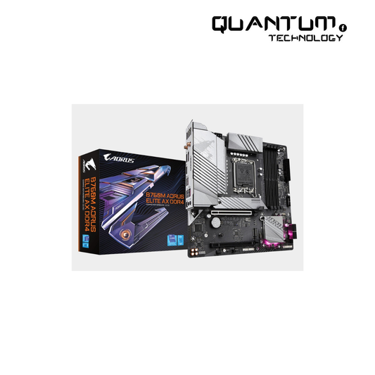 GIGABYTE B760M AORUS ELITE AX DDR4 Motherboard – Intel Core 12th/13th Gen, PCIe 4.0, Wi-Fi 6, 2.5GbE