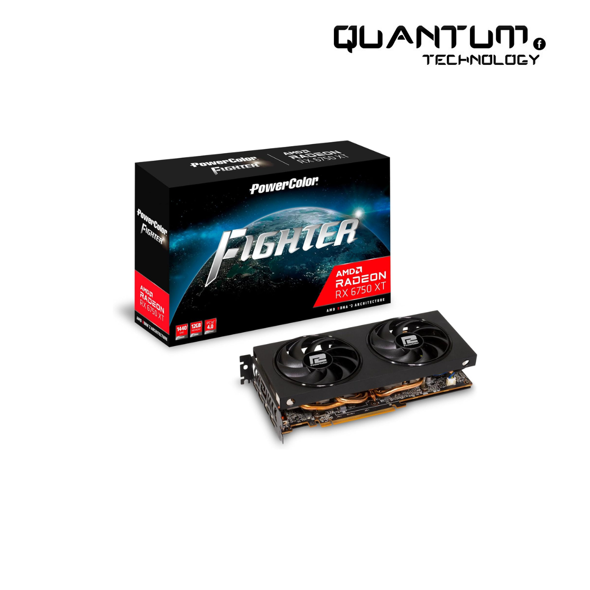 RX 6750 XT PowerColor Fighter Dual Fans & 12GB GDDR6 – Quantum Technology