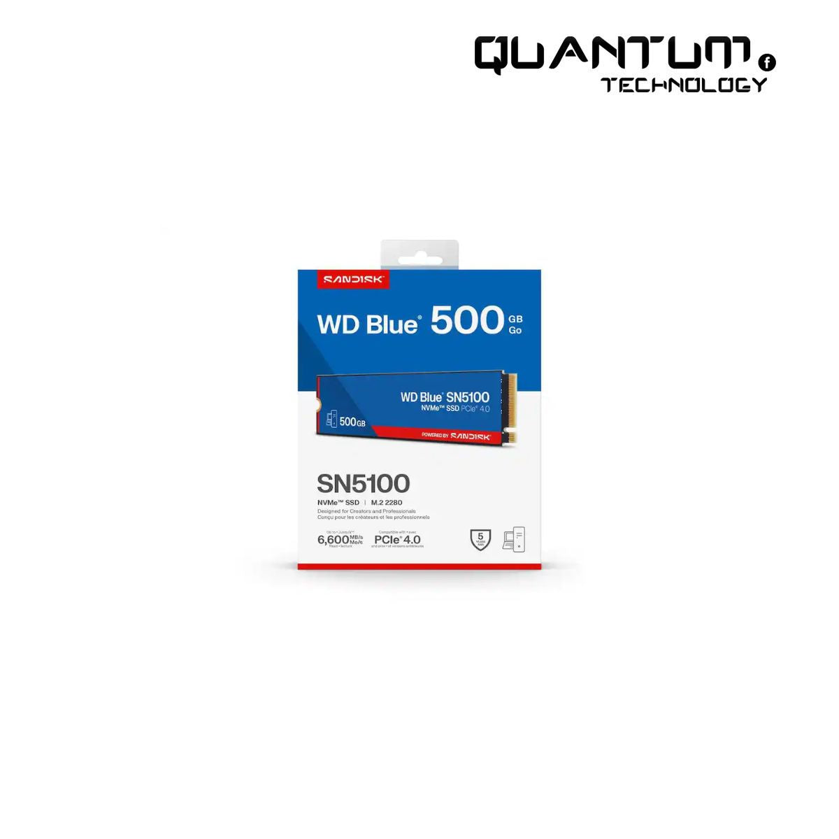 WD Blue SN5100 500GB NVMe PCIe 4.0 M.2 SSD (6600MB/s Read 