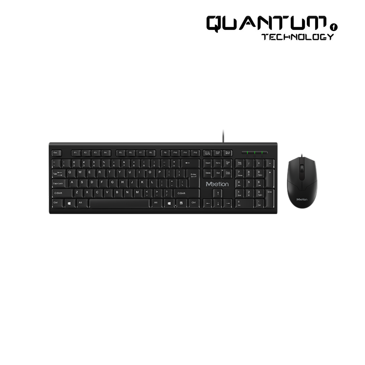 Meetion C100 Wired USB Combo – Reliable Keyboard & Mouse in Black