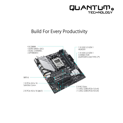ASUS PRIME B650M-A WIFI II Micro-ATX Motherboard – DDR5, PCIe 5.0, Wi-Fi 6, Aura Sync