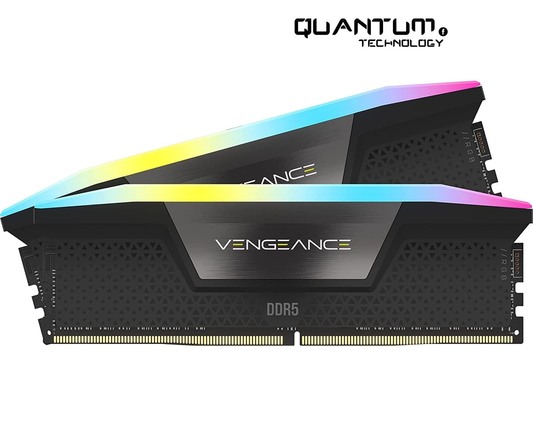 CORSAIR VENGEANCE RGB DDR5 RAM 32GB (2x16GB) 6400MHz CL36 Intel XMP iCUE Compatible Computer Memory - Black