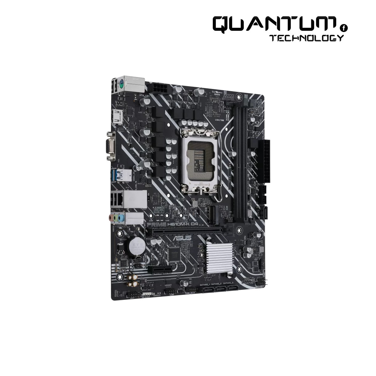 ASUS Prime H610M-K D4 Intel H610 (LGA 1700) mic-ATX motherboard with DDR4, PCIe 4.0, M.2 slot, Realtek 1 Gb Ethernet, HDMI, D-Sub,USB 3.2 Gen 1 ports, SATA 6 Gbps, COM header, RGB header