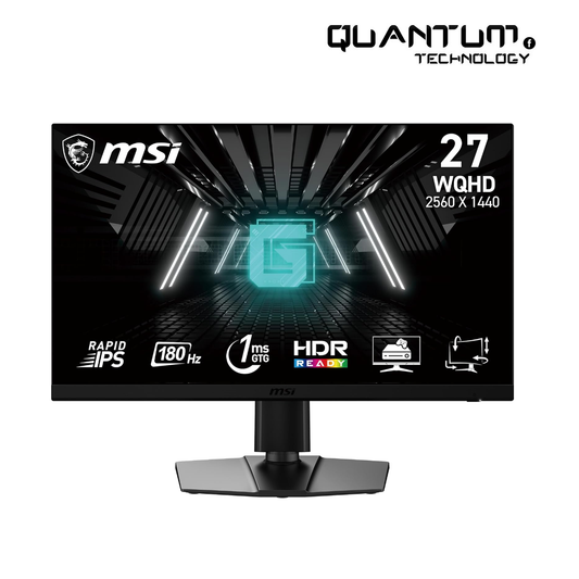 MSI G272QPF E2 27-inch 2560 x 1440 (QHD) Computer Monitor, 180Hz, Adaptive-Synch, HDMI, DisplayPort, VESA Mountable, Tilt, Height Adjustable, Speaker, 1ms, Black