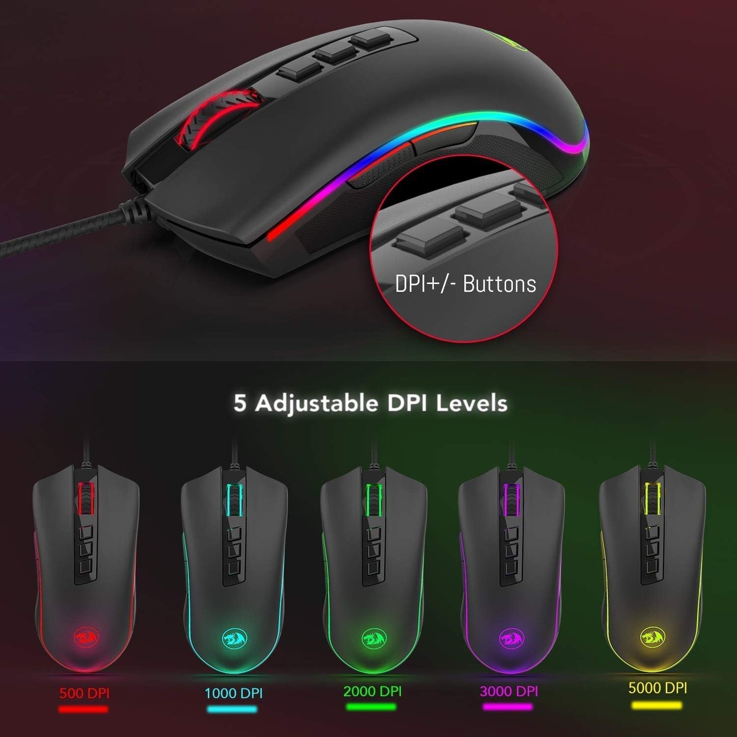 Redragon M711 Cobra RGB Optical Gaming Mouse