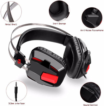 Redragon H201 Gaming Headset 7.1 - Surround Sound, Noise-Canceling Mic, RGB