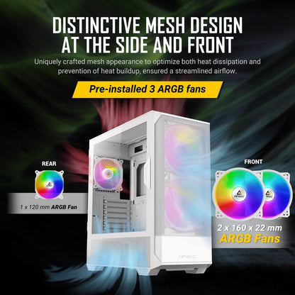 Antec NX416 ARGB White Gaming Case