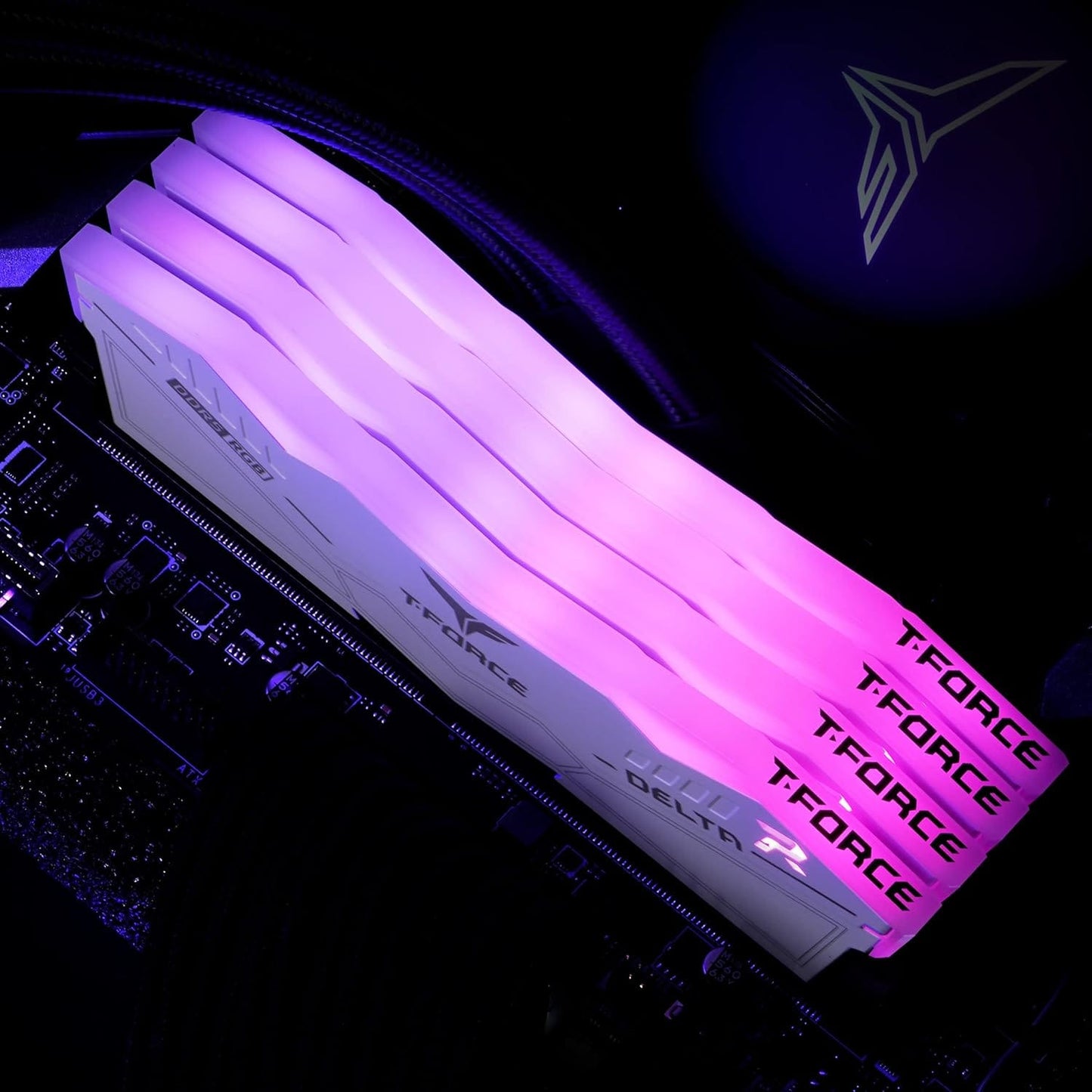 T-Force Delta 32GB (2x16GB) DDR5 6400MHz CL40 RGB RAM (White)