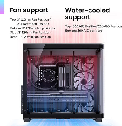 JONSBO TK-3 Black – Curved Glass ATX Mid Tower Case for 40-Series GPUs