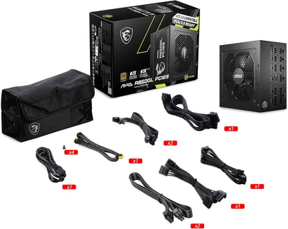 MSI MAG A850GL PCIE 5.1 & ATX 3.1 Gaming Power Supply - Full Modular - 80 Plus Gold Certified 850W - Compact Size - ATX PSU