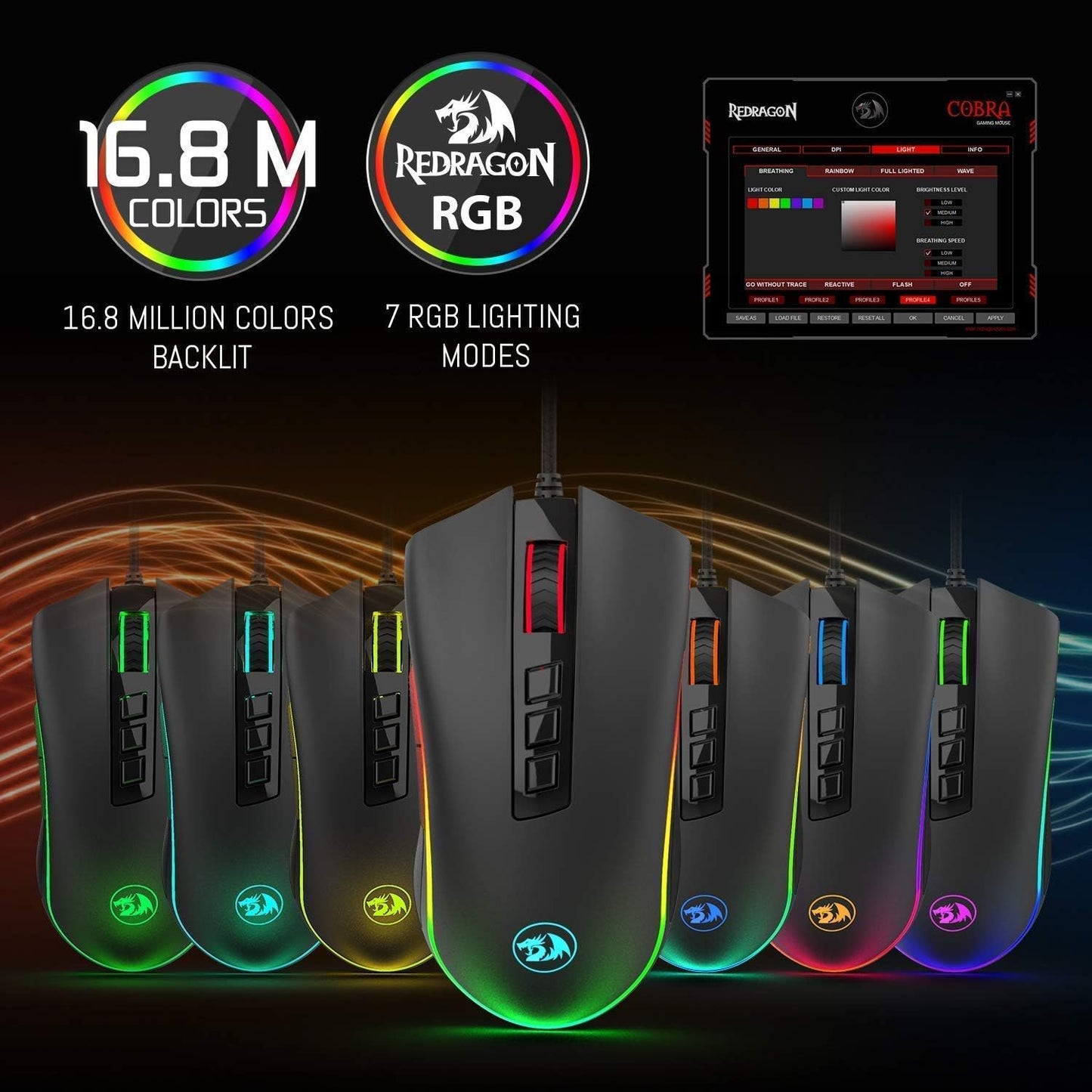 Redragon M711 Cobra RGB Optical Gaming Mouse