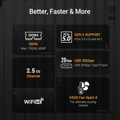 ASUS TUF B850M-PLUS WIFI | AM5 mATX | DDR5 | PCIe 5.0