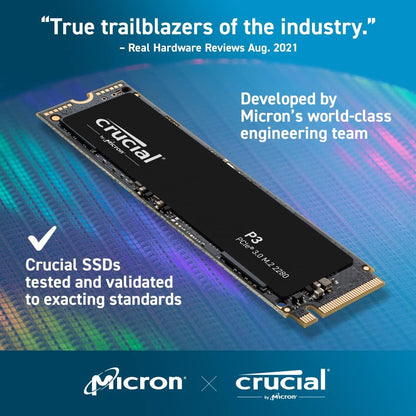 M.2 1TB Crucial P3 SSD | 3500MB/s Read Speed, PCIe Gen3