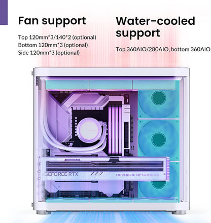 JONSBO TK-3 Black – Curved Glass ATX Mid Tower Case for 40-Series GPUs - White