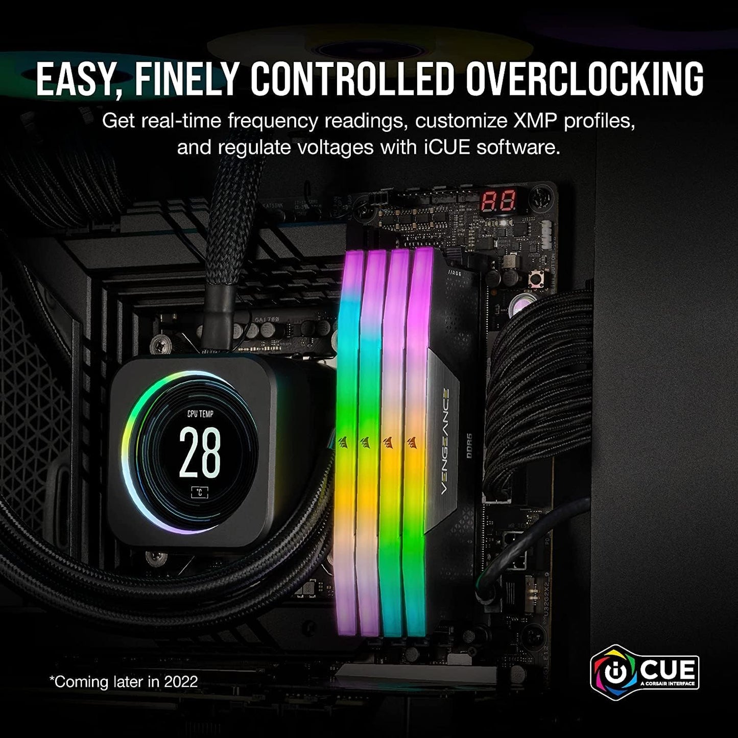CORSAIR VENGEANCE RGB DDR5 RAM 32GB (2x16GB) 6400MHz CL36 Intel XMP iCUE Compatible Computer Memory - Black