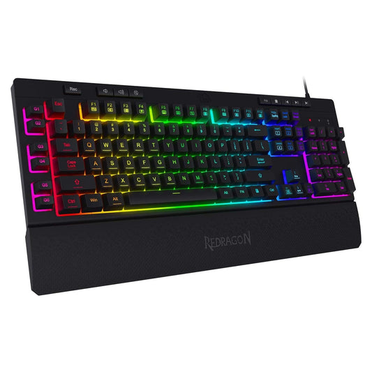 Redragon K512 Shiva RGB Backlit Membrane Gaming Keyboard with Multimedia Keys, Linear Mechanical-Feel Switch