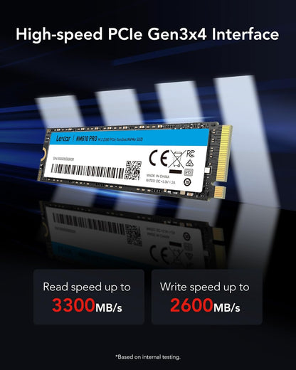 Lexar NM610PRO SSD 1TB | M.2 PCIe Gen3x4 NVMe | 3300MB/s Read, 2600MB/s Write | 3D NAND Flash