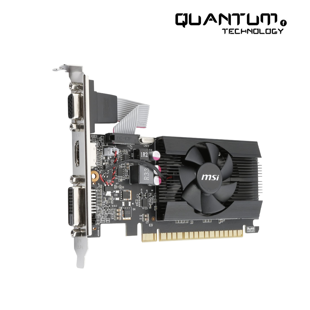 MSI NVIDIA GEFORCE GT 710 2GD3H LP Graphics Card '2GB DDR3, 954MHz, Low Profile, Low Consumption, VGA, DVI-D, HDMI, HTPC, Silent Passive Fanless Cooling System'