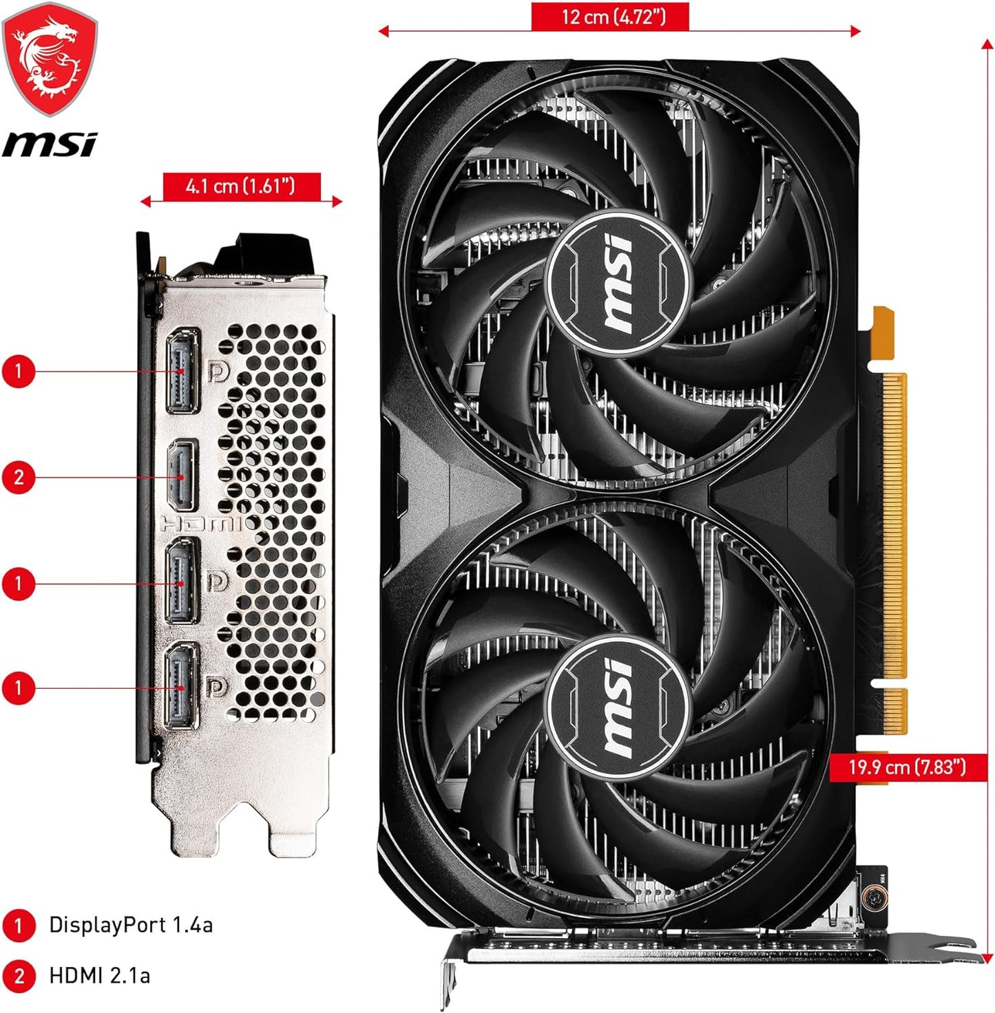 RTX 4060 Ventus 2X MSI 8GB GDDR6 GeForce Graphics Card