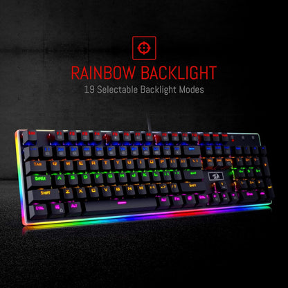 Redragon K577R Kali Mechanical Gaming Keyboard Rainbow Backlit blue Switch