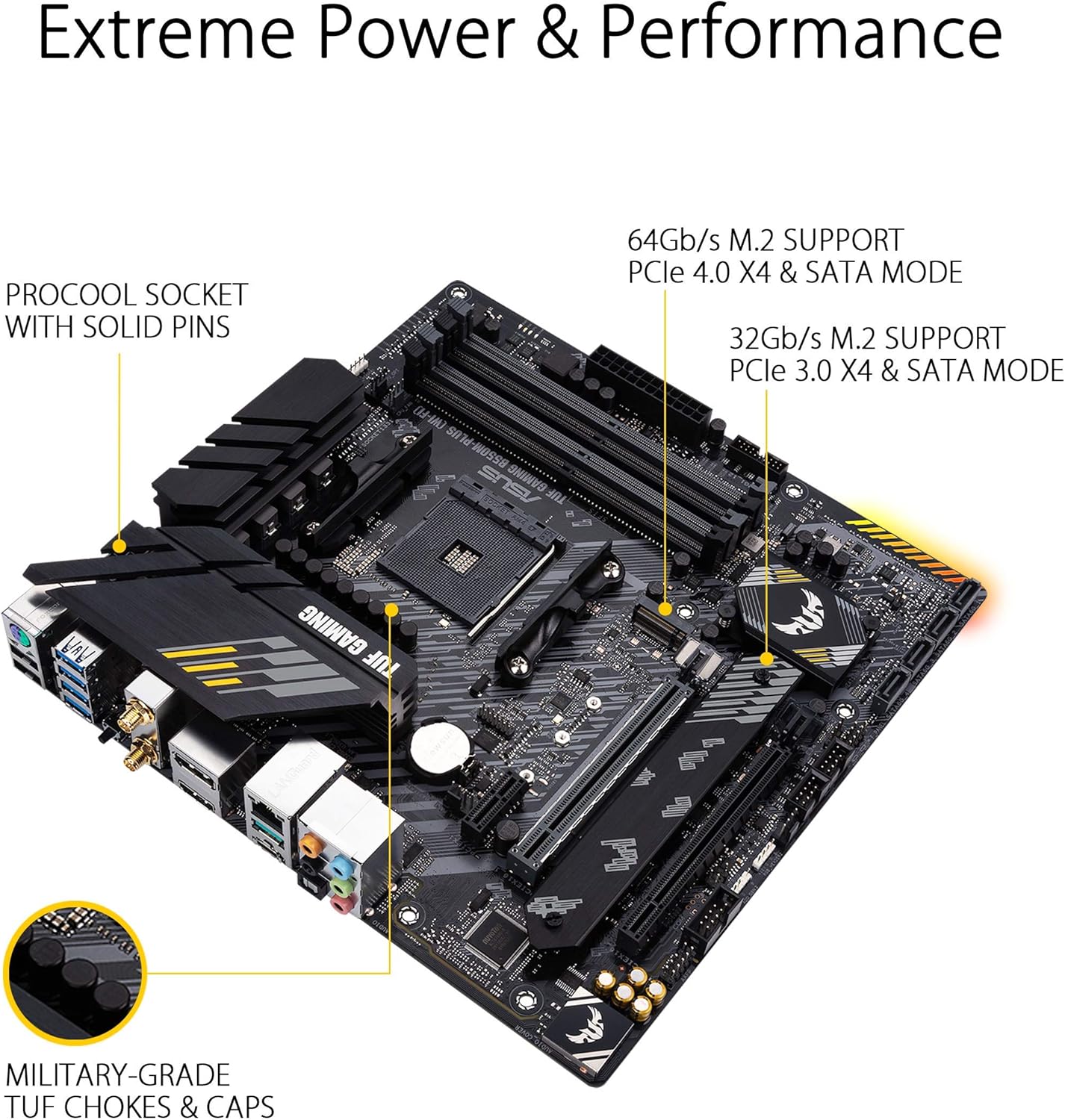 ASUS TUF B550M-PLUS WIFI II | AM4 mATX | WiFi 6 | DDR4