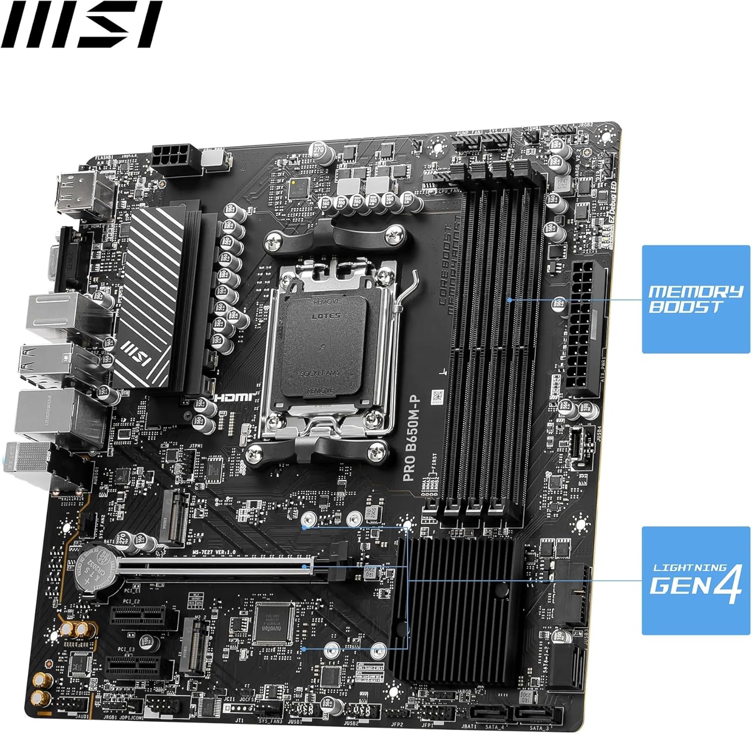 MSI B650M-E PRO | AMD B650 mATX | AM5 Socket | DDR5 Motherboard ...