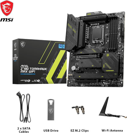 MSI MAG Z790 Tomahawk MAX WiFi Gaming Motherboard (Supports 12th/13th/14th Gen Intel Processors, LGA 1700, DDR5, PCIe 5.0, M.2, SATA 6G, 2.5Gbps LAN, USB 3.2 Gen2, Wi-Fi 7, Bluetooth 5.4, ATX)