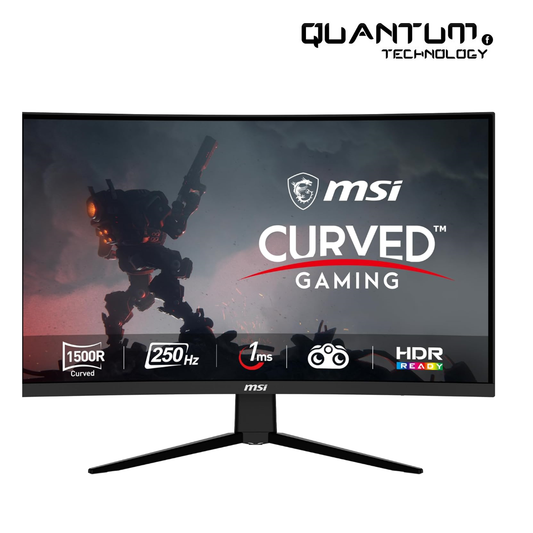 MSI G32C4X, 32" Gaming Monitor, 1920 x 1080 (FHD) Curved Gaming Monitor, 1 ms, 250Hz, FreeSync, 1500R, HDMI, DisplayPort, Tilt Adjustable, Black
