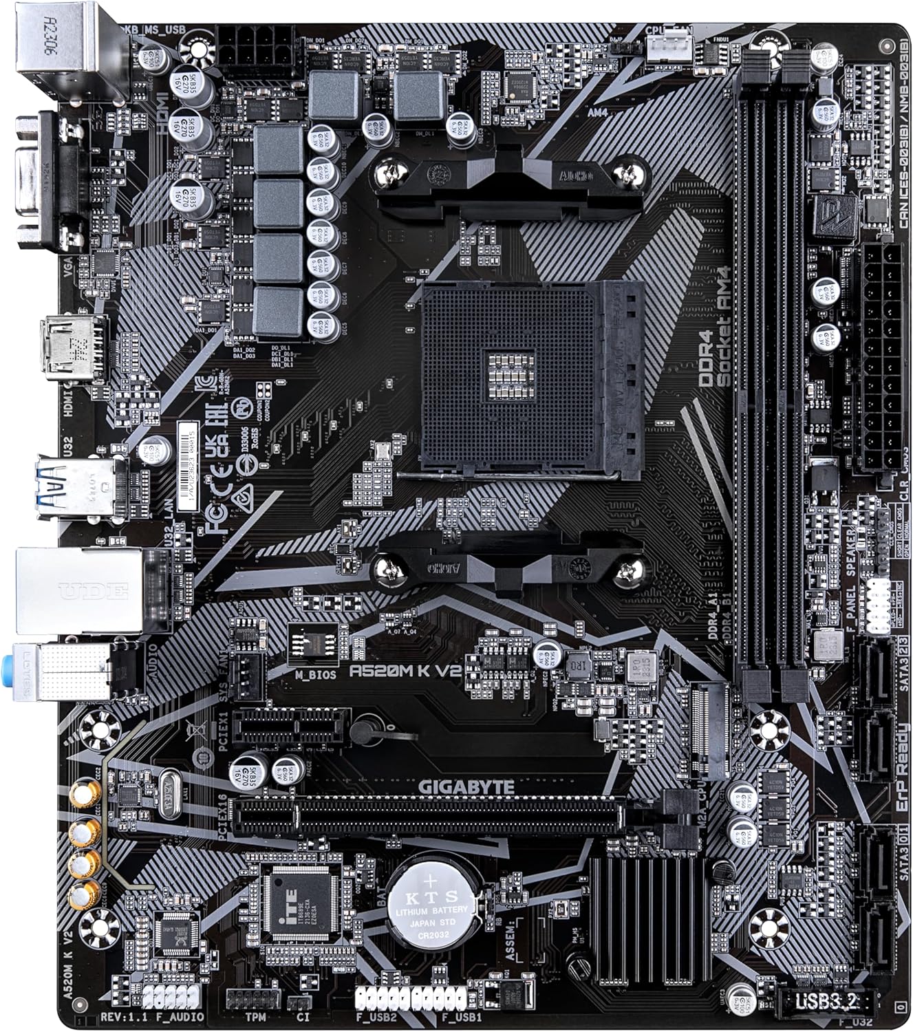 Gigabyte A520M K V2 | AM4 mATX | DDR4 | PCIe 3.0 | Black MotherBoard