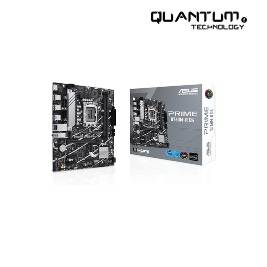 ASUS, PRIME B760M-R D4, Intel B760, Micro ATX, DDR4, 12th Gen CPU, 13th Gen CPU, PCIe 4.0, Gigabit Ethernet MotherBoard