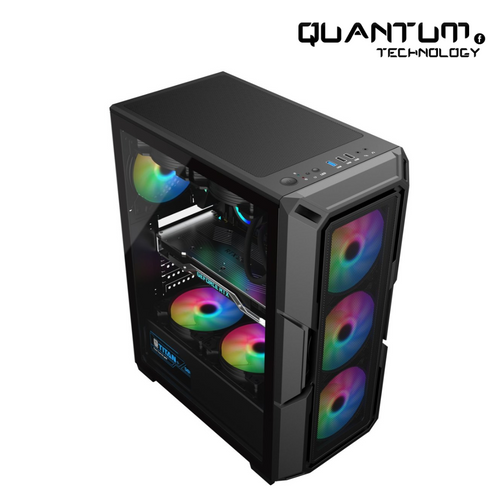 هيكل ARKTEK NOVA مع 4 مراوح ARGB ووحدة إمداد طاقة 750 واط - مجموعة هيكل ألعاب ATX أنيق 