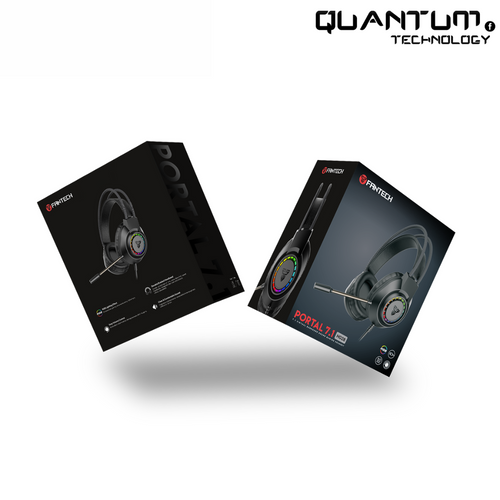 سماعة ألعاب بورتال HG28 سوداء - 7.1 USB مع صوت محيطي