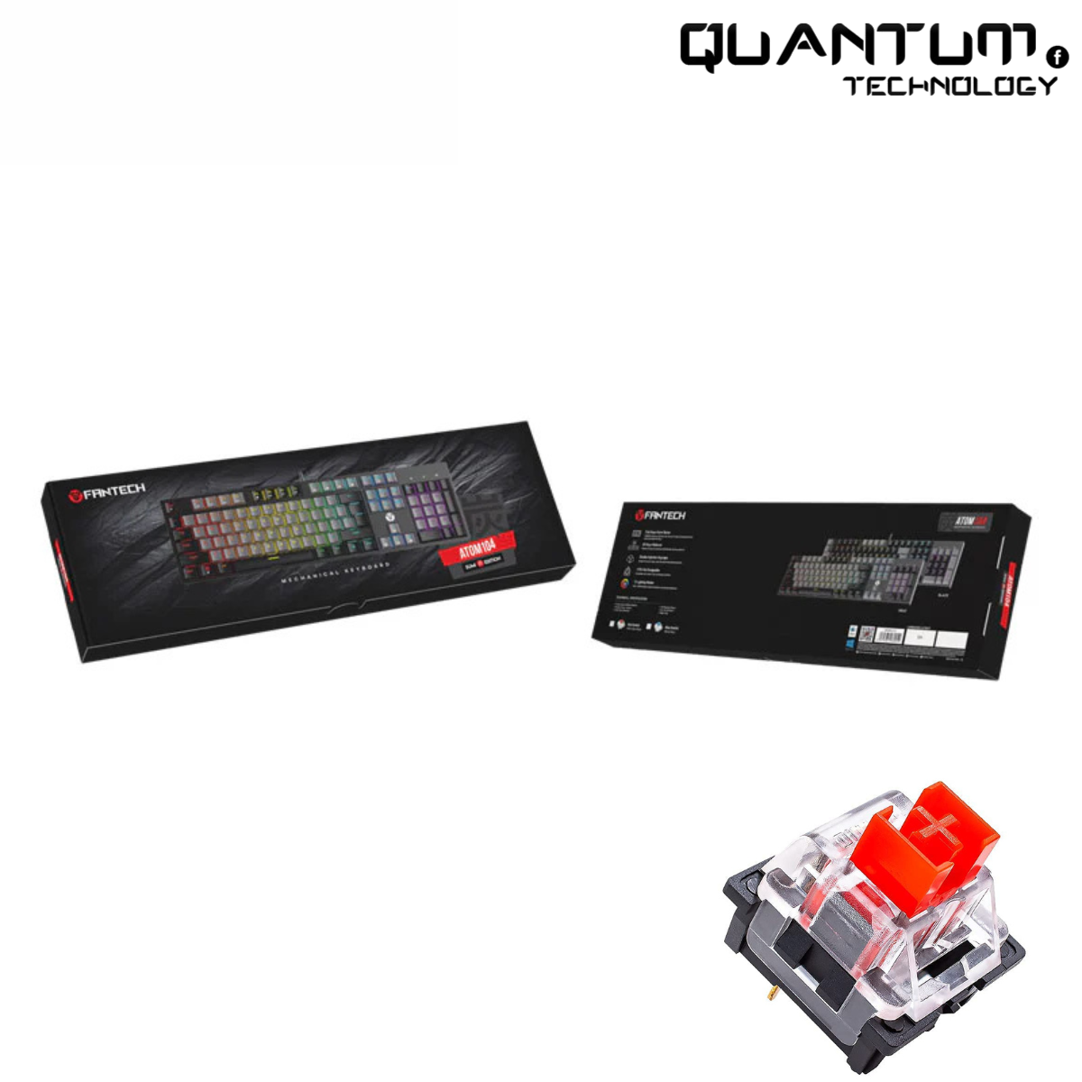 Atom104 MK886 V2 Grey – Full-Size Mechanical Keyboard Red Switch ...
