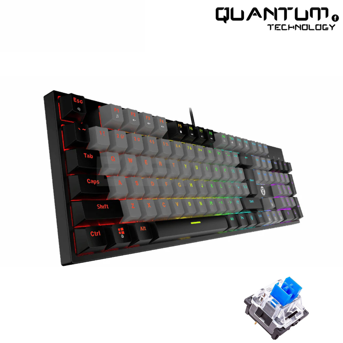Atom104 MK886 V2 Grey – Full-Size Mechanical Keyboard Blue Switch ...
