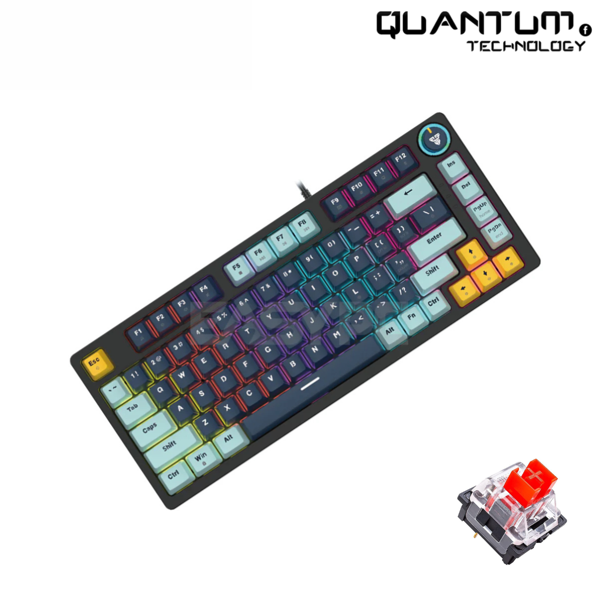 Atom81 MK875 V2 Navy – 75% Mechanical Keyboard Red Switc