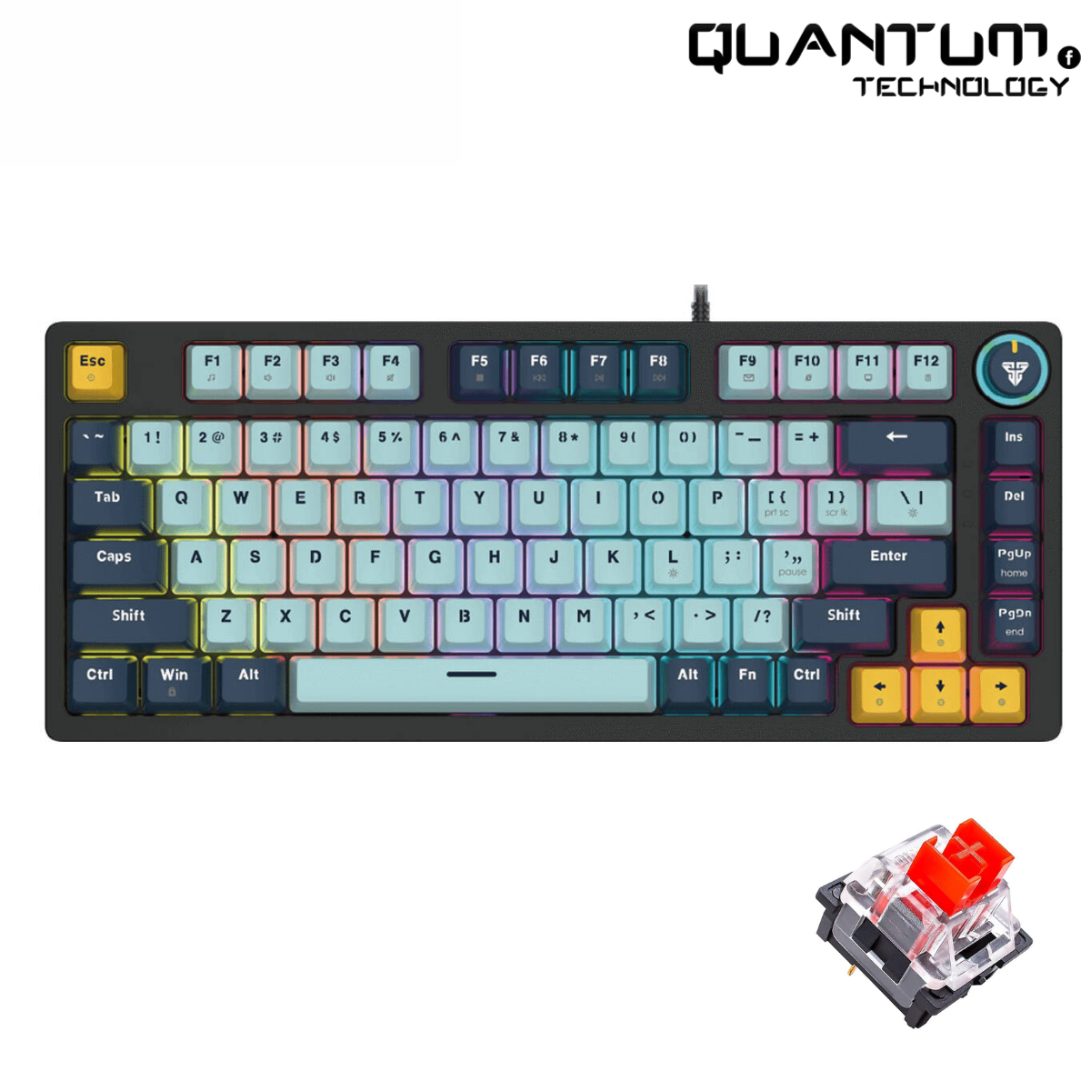 Atom81 MK875 V2 Navy – 75% Mechanical Keyboard Red Switc