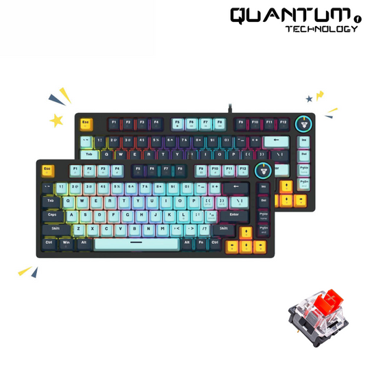 Atom81 MK875 V2 Navy – 75% Mechanical Keyboard Red Switc