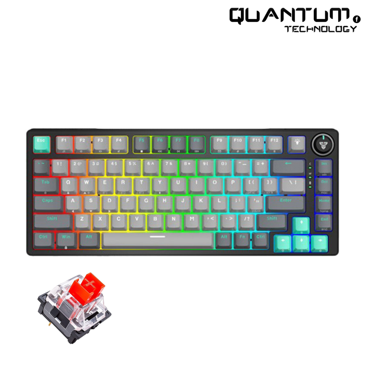 Atom Pro63 MK912 Mercury Black – 60% Mechanical Keyboard Red Switch