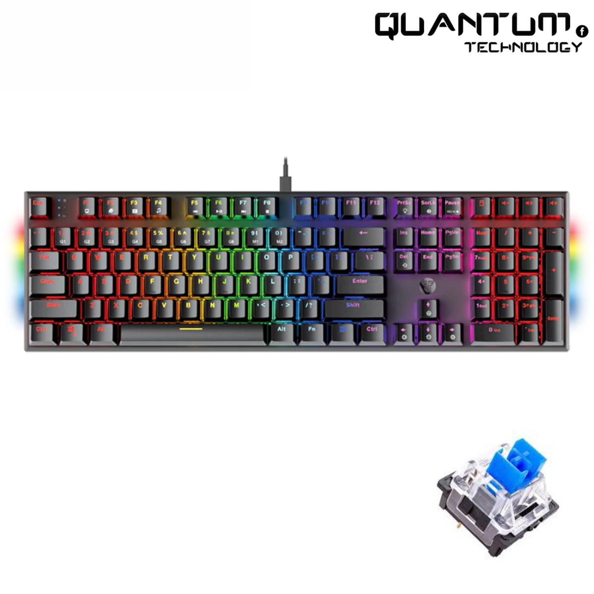 Maxfit108 MK855 White – Full-Size Mechanical Keyboard Blue Switch