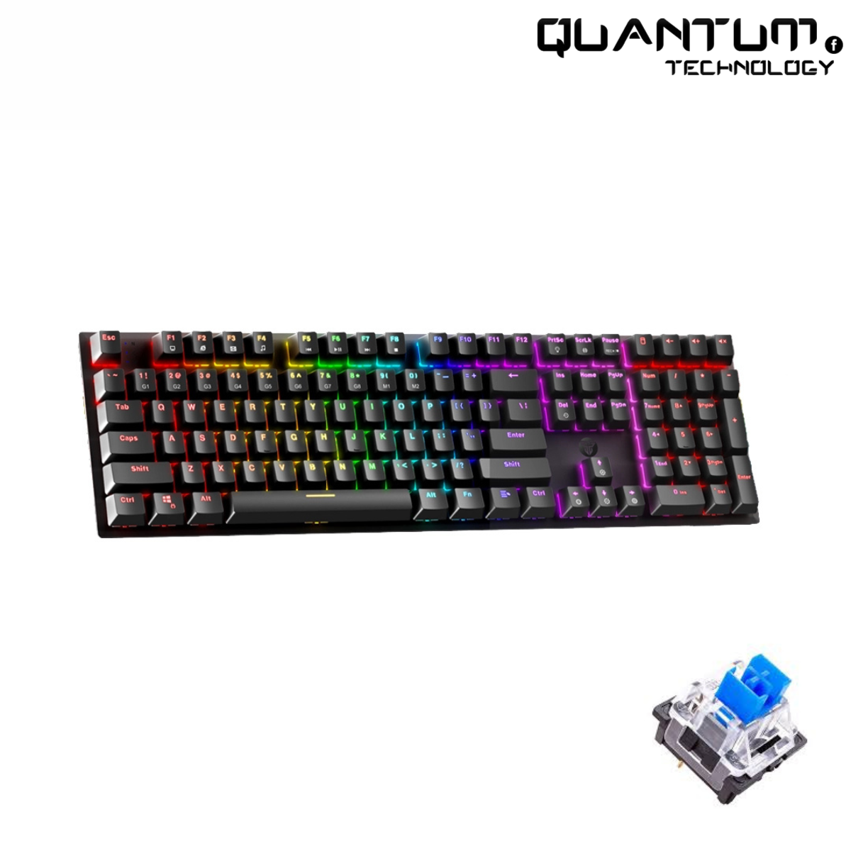 Maxfit108 MK855 White – Full-Size Mechanical Keyboard Blue Switch