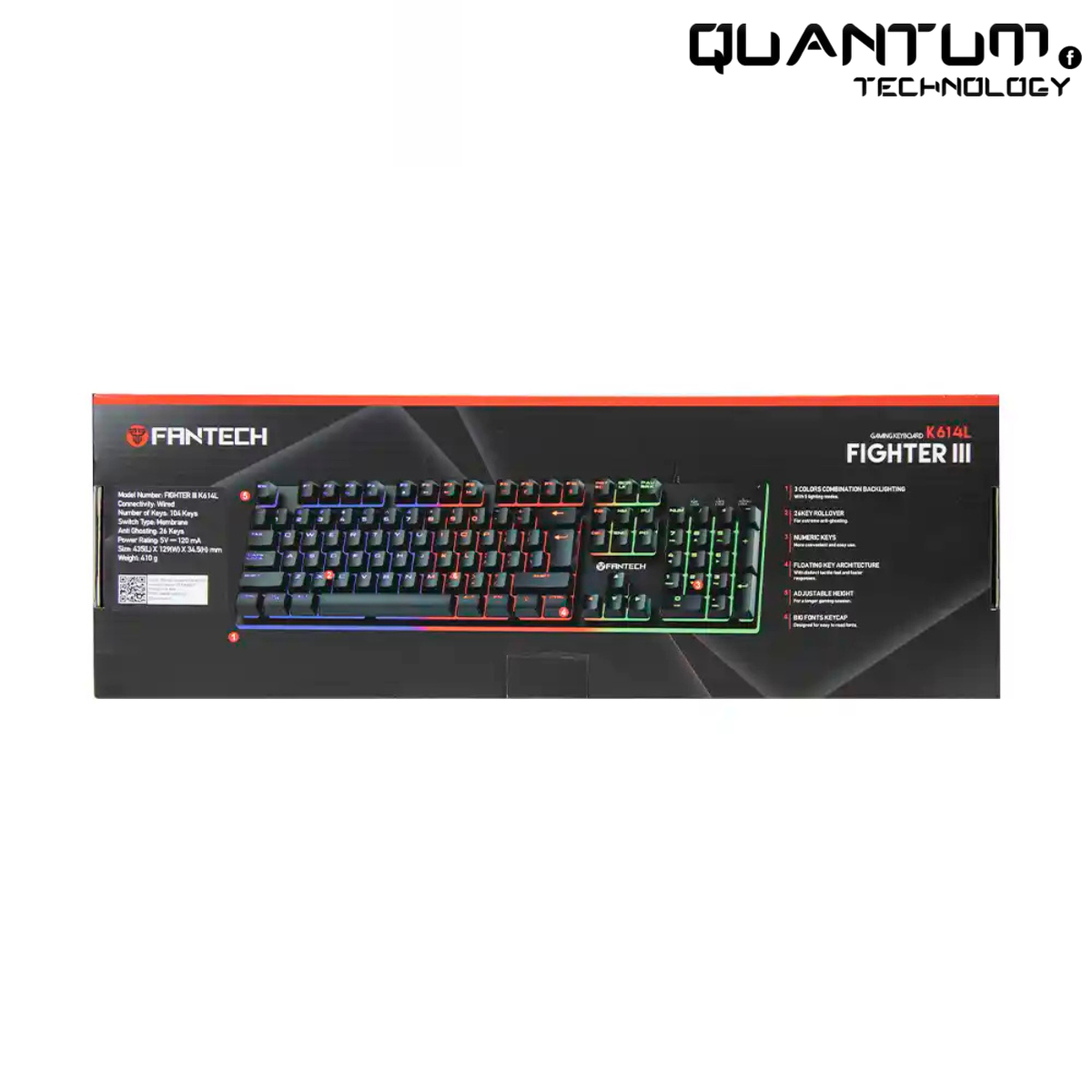 Fighter III K614L Black – RGB Membrane Gaming Keyboard