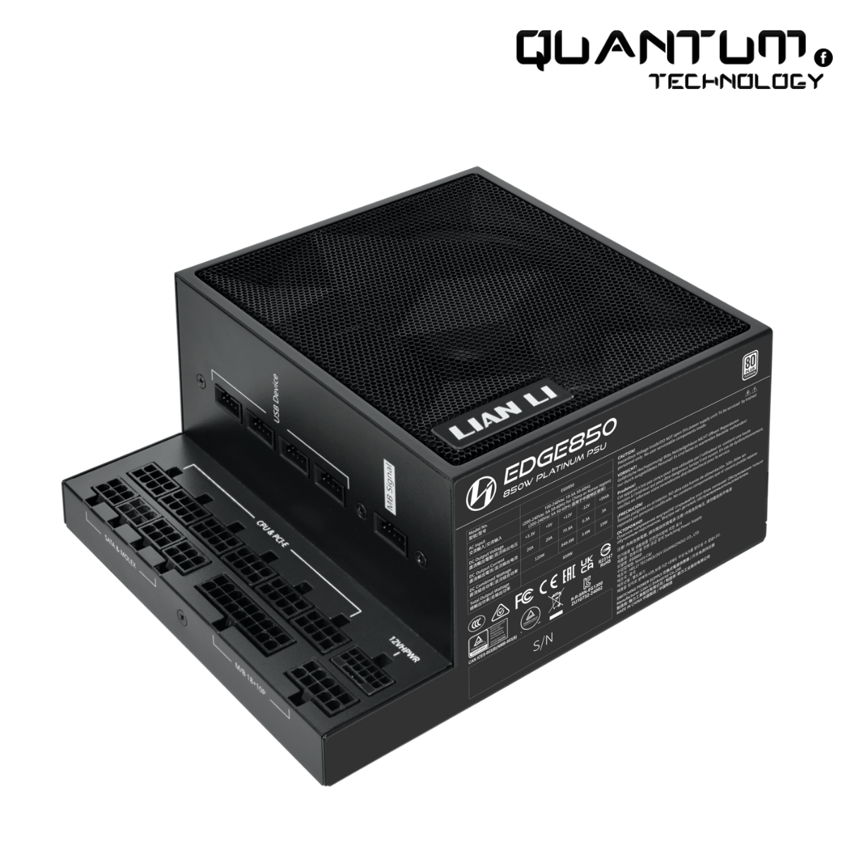 Lian Li Edge Gold EG0850G 850W White PSU – 80 Plus Gold, ATX 3.1, PCIe 5.1, Fully Modular
