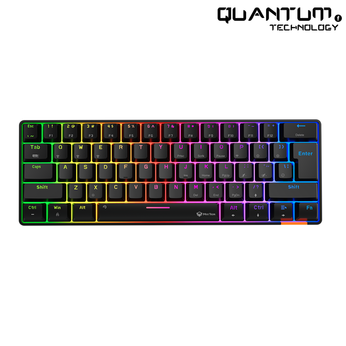 MEETION MK005BT 60% Mechanical Keyboard – Blue Switch, Arabic, Dual Mode Bluetooth
