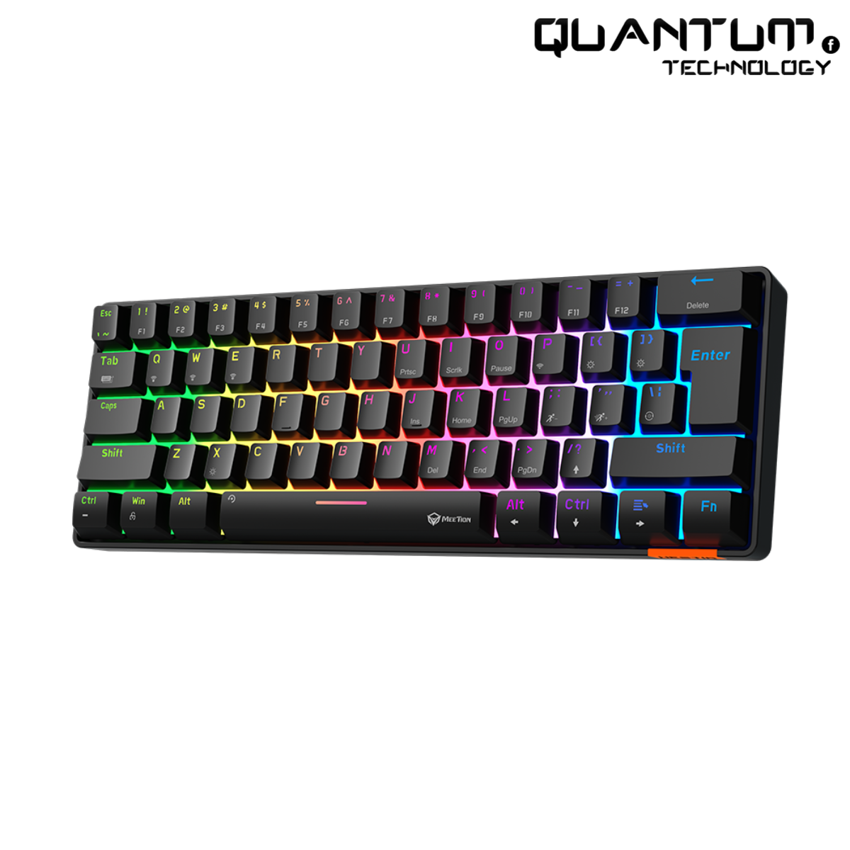 MEETION MK005BT 60% Mechanical Keyboard – Blue Switch, Arabic, Dual Mode Bluetooth