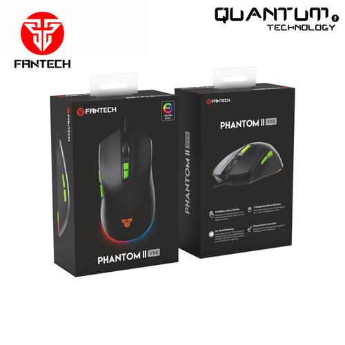 Phantom II VX6 – ماوس ألعاب سلكي RGB مع DPI قابل للتعديل 