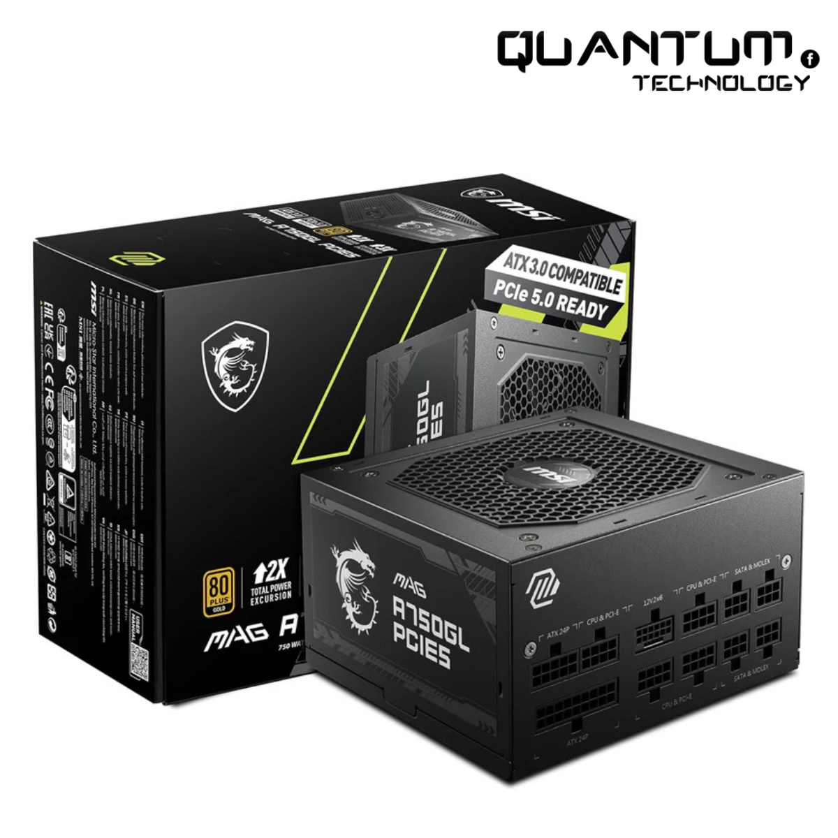 MSI MAG A750GL 750W PSU – 80+ Gold, ATX 3.1, PCIe 5.1, Fully Modular