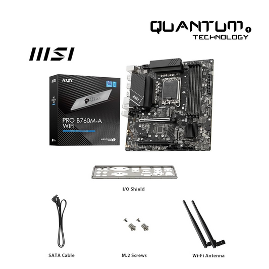 MSI PRO B760M-A WIFI Motherboard – Intel B760, DDR5, WiFi 6E, Micro-ATX