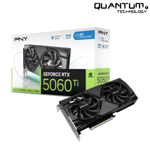 بطاقة رسومات PNY GeForce RTX 5060 Ti سعة 16 جيجابايت - DLSS 3.5، تتبع الأشعة، وحدة معالجة رسومات للألعاب