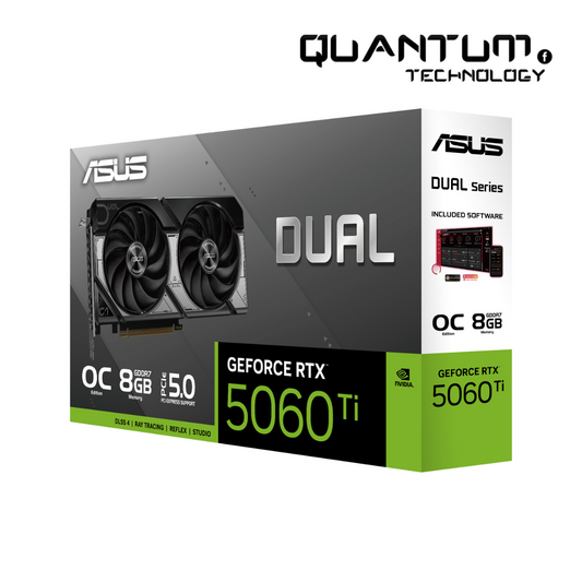 ASUS Dual GeForce RTX 5060 Ti OC 8GB – DLSS 3.5, Ray Tracing, Dual-Fan Cooling