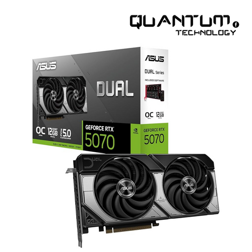 بطاقة رسومات ASUS Dual GeForce RTX 5070 OC سعة 12 جيجابايت - DLSS 3.5، تتبع الأشعة، تبريد بمروحتين